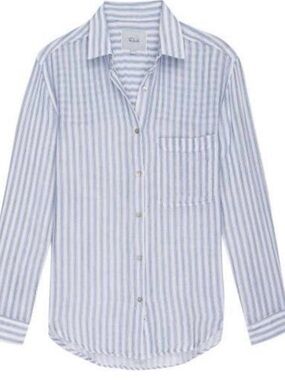 Rails Blue White Striped Charli cotton Shirt Blouse Size M